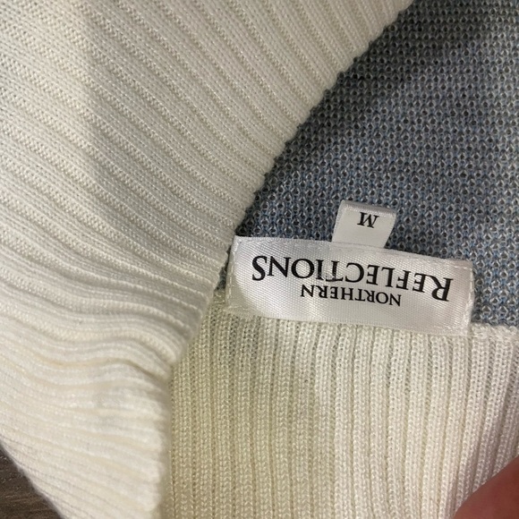 Northern Reflections Scenic Turtleneck Sweater in Blue and White - Picture 3 of 7